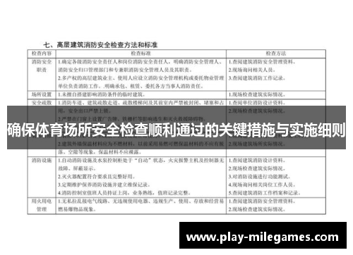确保体育场所安全检查顺利通过的关键措施与实施细则